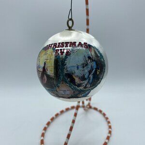 Christmas Eve 1862 Civil War Nast Satin Ball Plastic Wrap Ornament Vintage 80s